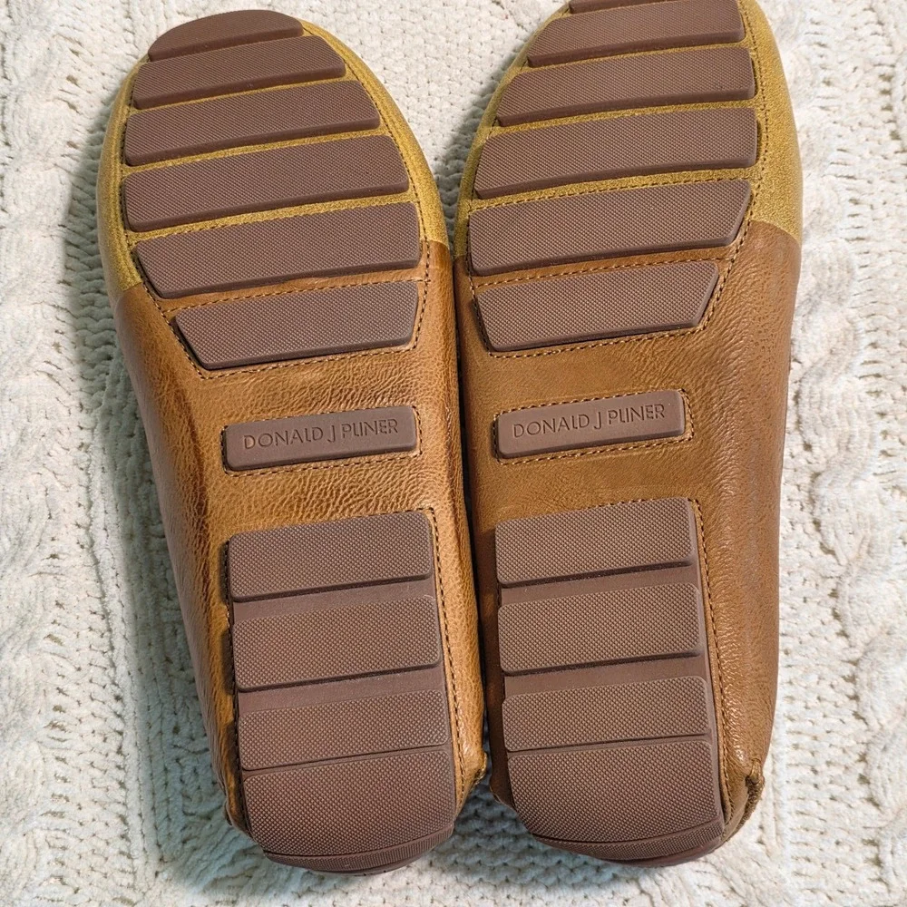 Donald J Pliner Dannel Driver Moc Loafers Tan Brown‎ Leather Mens 10M Excellent